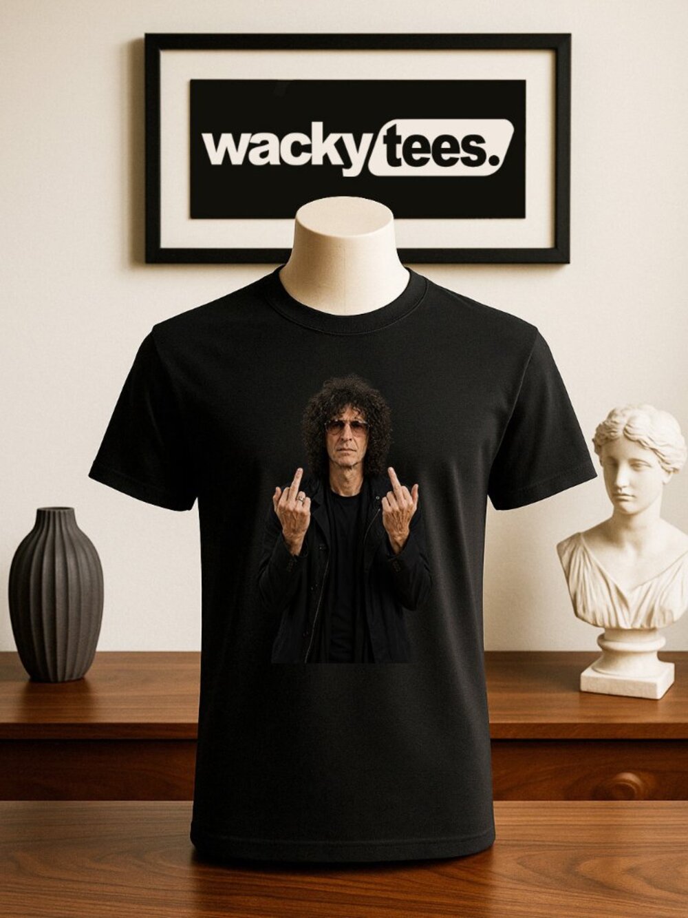 Howard Stern Flipping The Bird Vintage Classic King of all Media Graphic Tee Shi